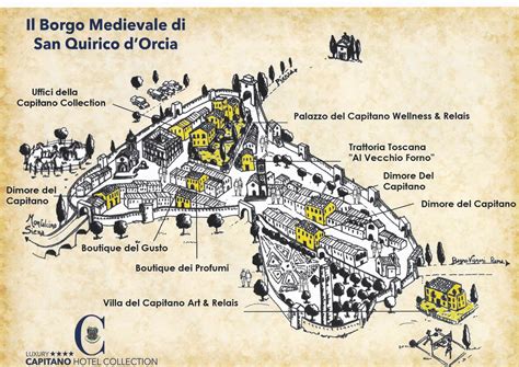 Mappa del borgo medievale di Pietrelcina con evidenziati i luoghi legati a Padre Pio