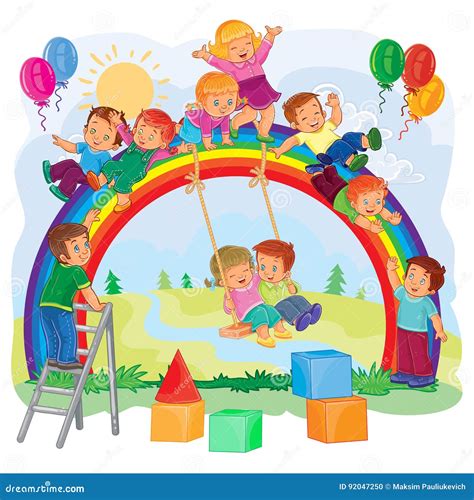 Illustrazione di bambini che giocano in un oratorio d'epoca