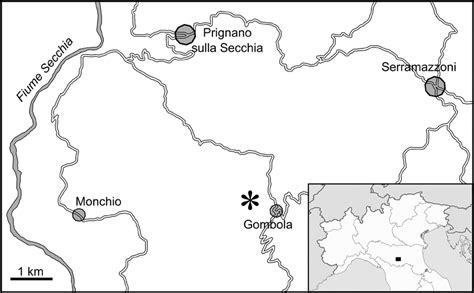 Mappa schematica dell'area del feudo Strasatto e la posizione del Santuario nel Corleonese