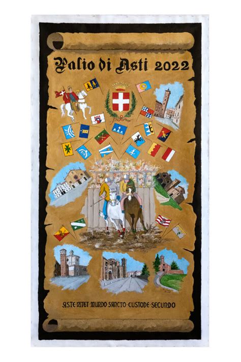 Scatto del drappo del Palio all'interno della chiesa o durante i festeggiamenti nel quartiere