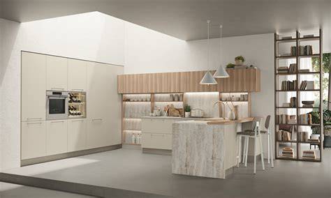 Foto dello showroom LUBE Store Santa Rita con esposizione di cucine moderne e funzionali