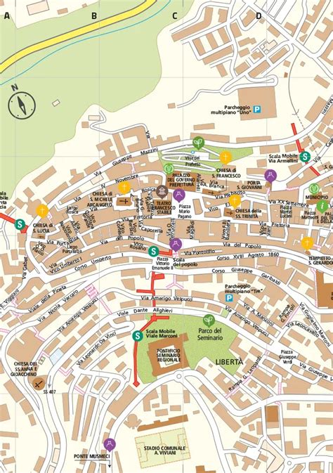 Mappa del centro storico di Burgos con la cattedrale e monumenti vicini