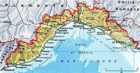 Mappa della Liguria con Altare evidenziato