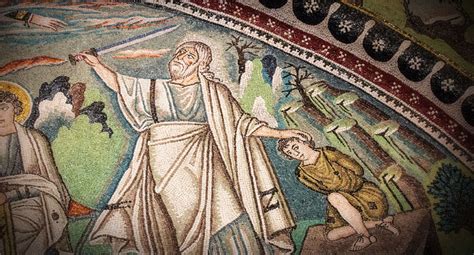 Illustrazione biblica che rappresenta Abramo in cammino con la sua famiglia sotto un cielo stellato.