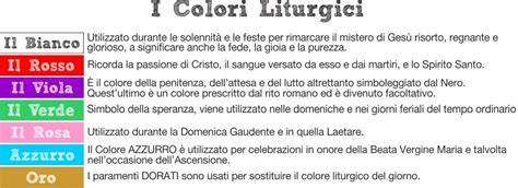 Tavola colori dei paramenti liturgici
