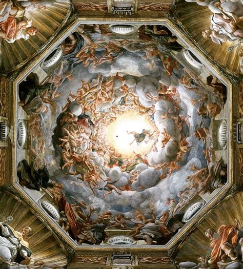 Dettaglio dell'affresco della cupola di Correggio nel Monastero di San Giovanni Evangelista, Parma