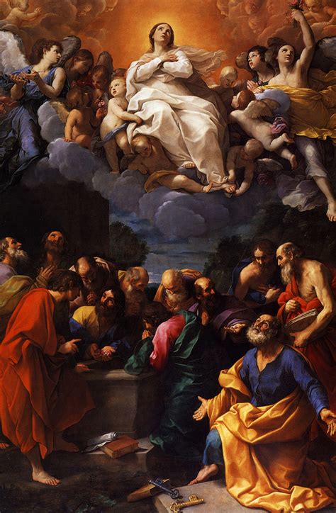 Raffigurazione della Vergine Maria assunta in cielo circondata da angeli
