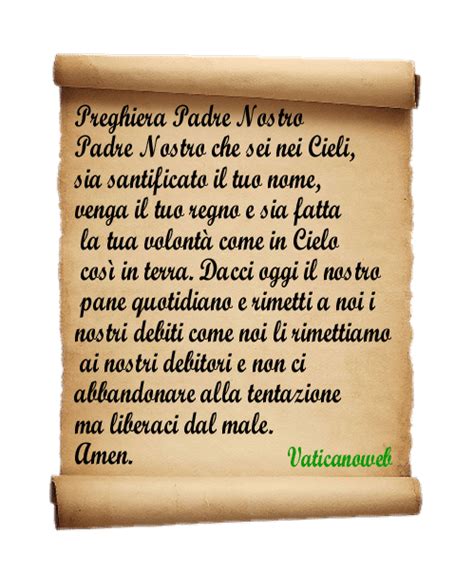 Illustrazione di un manoscritto antico che mostra la preghiera del Padre Nostro in latino.