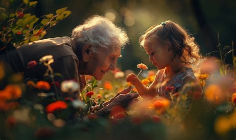 Foto di nonni con nipoti in un momento di affetto familiare