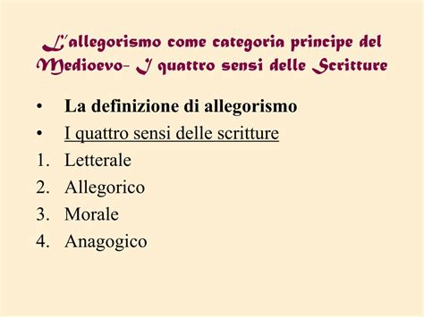 Schema che illustra i quattro sensi dell'interpretazione biblica nella cultura medievale (letterale, allegorico, tropologico, anagogico)