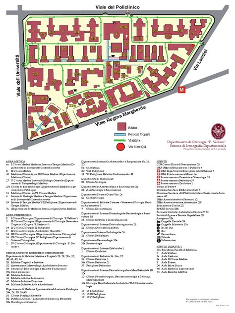 Mappa schematica del Quartiere della Cattedrale con indicazione dei cancelli principali e dei percorsi secondari