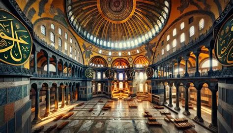 Interno della Basilica con mosaici dorati