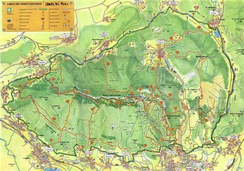 Mappa dei sentieri ciclabili e trekking del Parco Campo dei Fiori