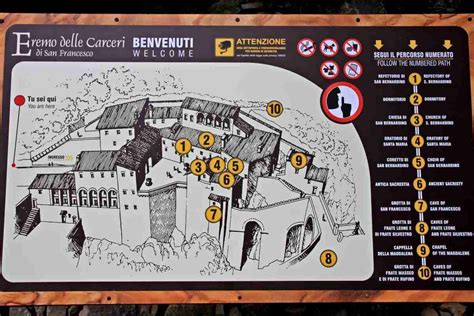Mappa schematica del sentiero CAI n. 50 dalla Rocca Minore all'Eremo delle Carceri