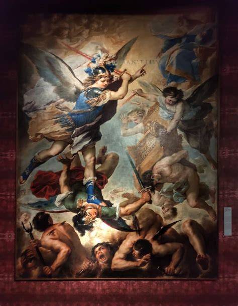 dipinto dell'Arcangelo Michele che sconfigge i demoni di Luca Giordano