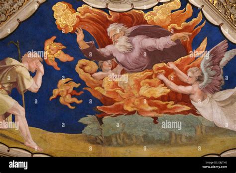 Illustrazione biblica del roveto ardente in cui Dio parla a Mosè.