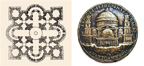 Medaglia del Caradosso raffigurante il progetto di Bramante per San Pietro