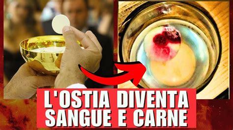 Dettaglio delle reliquie: ostia di carne e grumi di sangue