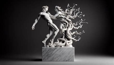 illustrazione di Dafne che si trasforma in alloro, con Apollo vicino