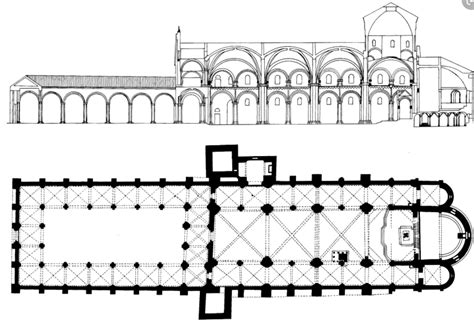 Disegno tecnico della pianta dell'abbazia di Fontenay
