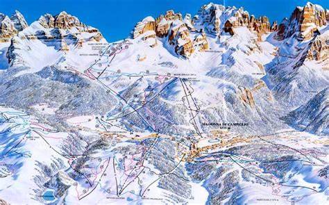 Mappa della Skiarea Campiglio con indicazione Chalet Laura e impianti di risalita
