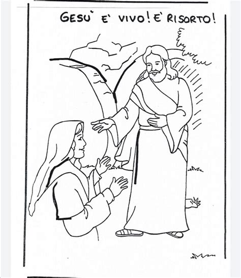 Schema della disposizione degli spazi esterni della Chiesa di Gesù Risorto, con enfasi sul sagrato, gli ulivi e l'integrazione con gli edifici adiacenti.