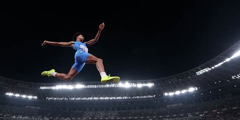 Foto di Giovanni Evangelisti durante il salto in lungo ai Mondiali di Roma 1987