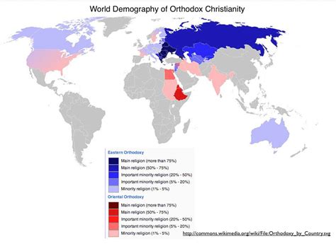 Mappa delle Chiese Ortodosse Autocefale nel mondo