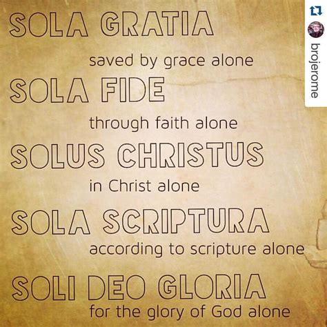 Schema dei cinque pilastri (Sola Scriptura, Sola Fide, Sola Gratia, Solus Christus, Soli Deo Gloria)