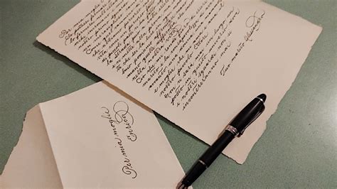 Immagine di una penna e una carta per scrivere una lettera