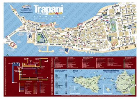 Mappa del centro storico di Trapani con indicazione delle parrocchie principali