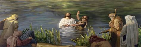 Illustrazione del Battesimo di Gesù nel fiume Giordano