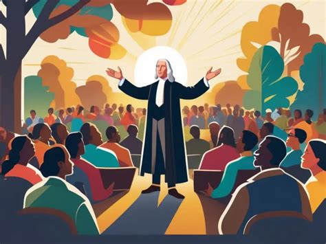 illustrazione di John Wesley che predica all'aperto