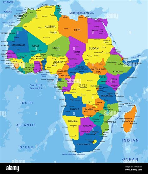 Mappa dell'Africa con la distribuzione delle diocesi cattoliche