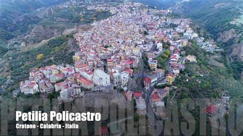 Mappa schematica della Calabria con evidenziata l'area di Petilia Policastro