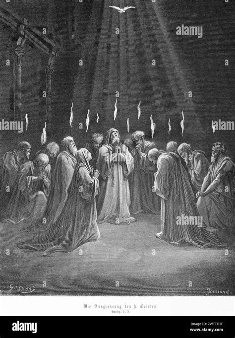 illustrazione biblica degli apostoli che ricevono lo Spirito Santo a Pentecoste