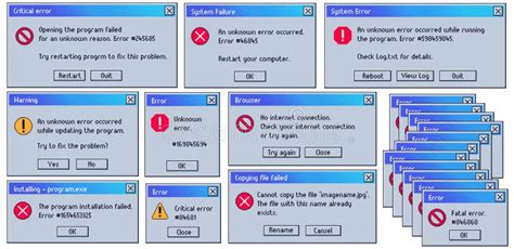 Screenshot di un tipico messaggio di errore del firewall in diverse lingue