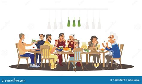 Illustrazione di una famiglia che condivide un pasto o del pane