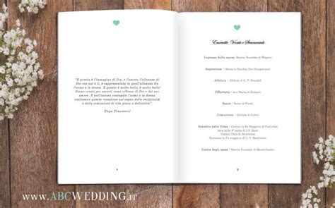 Illustrazione schematica della struttura di un libretto di messa di matrimonio