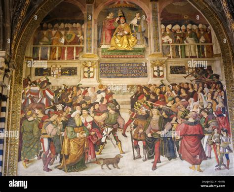 Affreschi di Pinturicchio nella Libreria Piccolomini, raffiguranti scene della vita di Pio II.