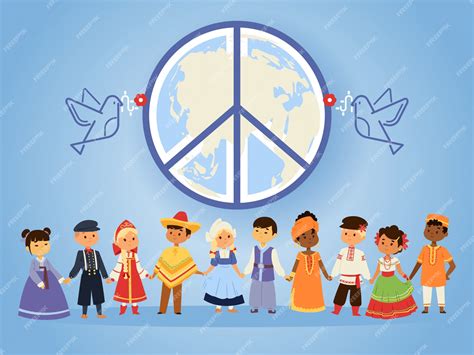 Persone di diverse nazionalità che si tengono per mano in segno di pace