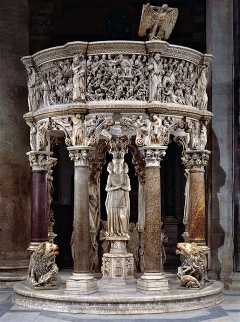Pulpito del Battistero di Pisa, vista generale