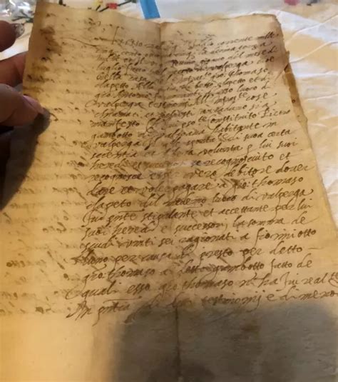 Antico manoscritto o documento storico relativo all'Eremo