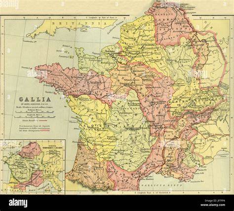 mappa storica della Gallia con Tolosa in evidenza