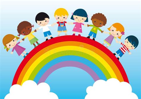 illustrazione di bambini felici con colori vivaci che indicano un percorso