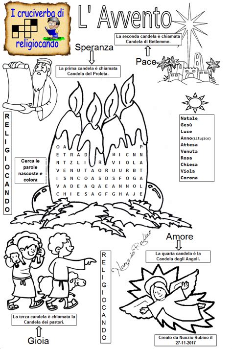 Disegni o attività per bambini e ragazzi durante l'Avvento