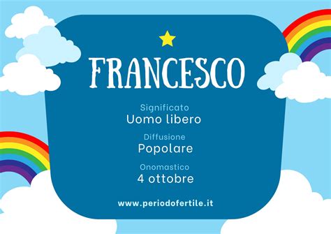 cartolina di auguri per l'onomastico con il nome Francesco