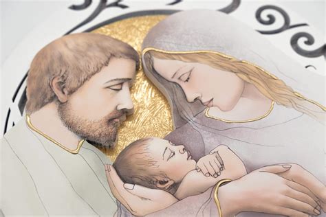 La Sacra Famiglia con un'aura di luce e amore