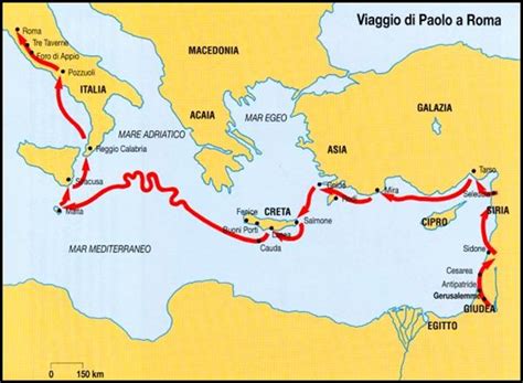 Mappa storica dei viaggi apostolici di San Marco tra la Palestina, Roma e l'Egitto
