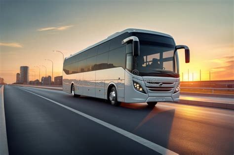 Foto di un moderno autobus intercity in viaggio